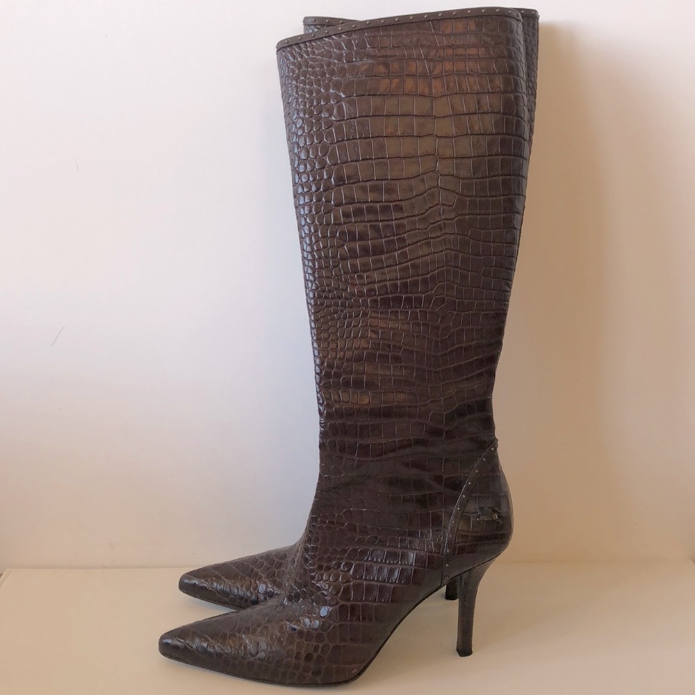 Burberry crocodile heeled boots AUTHENTIC